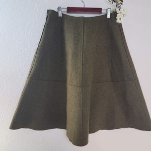 ANNE KLEIN OLIVE A-LINE WOOL BLEND SKIRT WOMEN'S SIZE 8